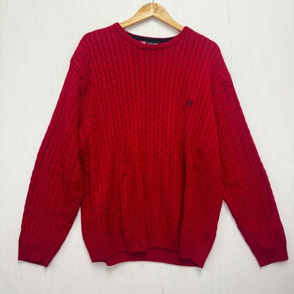 Chaps Red Knit Crewneck Sweater Size XL - Picture 1 of 9